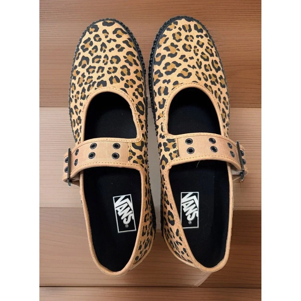Vans Mary Jane Creeper Leopard Print Shoes Men/12 W/14 Grunge Core Punk Rare